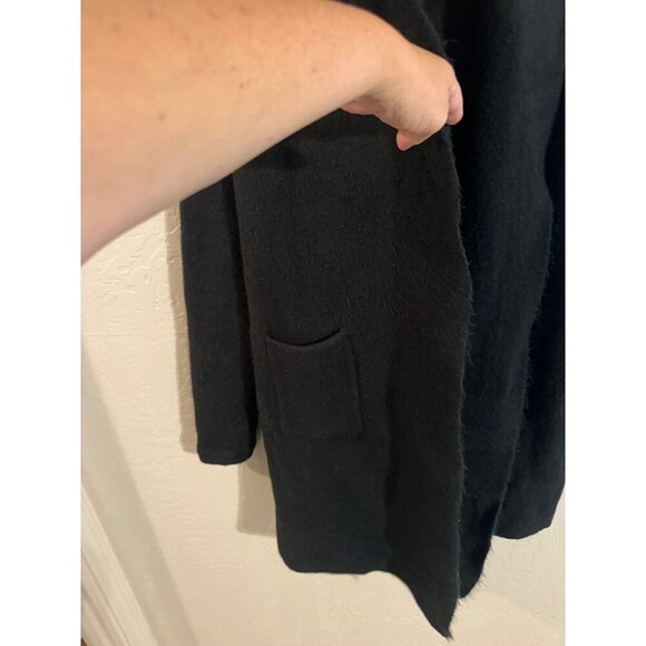 Pink Martini  Black Wool Long Sleeved Open Stockport Cardigan - Picture 5 of 11